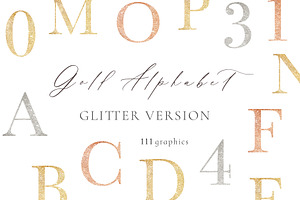 Gold Glitter Alphabet Letters