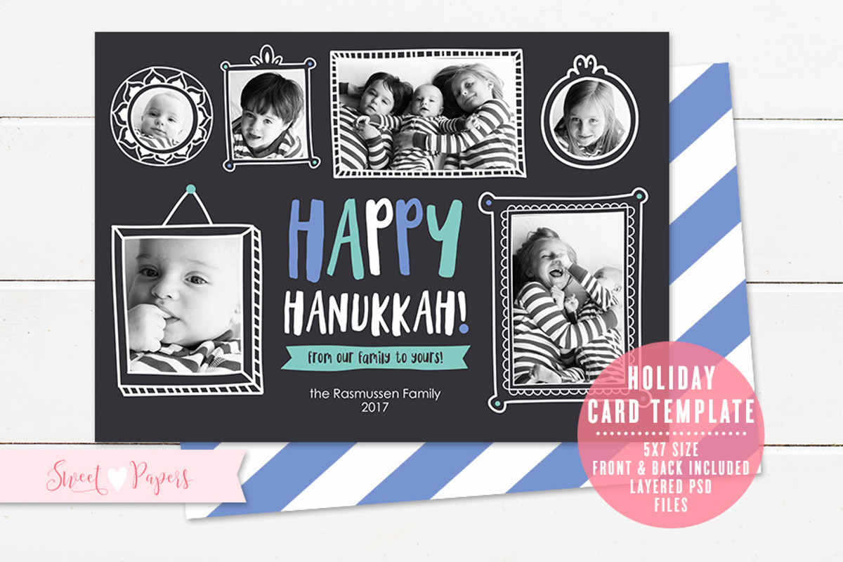 Hanukkah Photo Card Template, a Card Template by Sweet Papers (Photo 2 of 2)