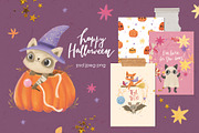 Cute Halloween clipart, an Animal Illustration by Lesya Skripak (Thumbnail 1 of 8)