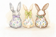 Watercolor Happy Easter Bunnies PNG, an Illustration by VetalStock (Thumbnail 3 of 3)