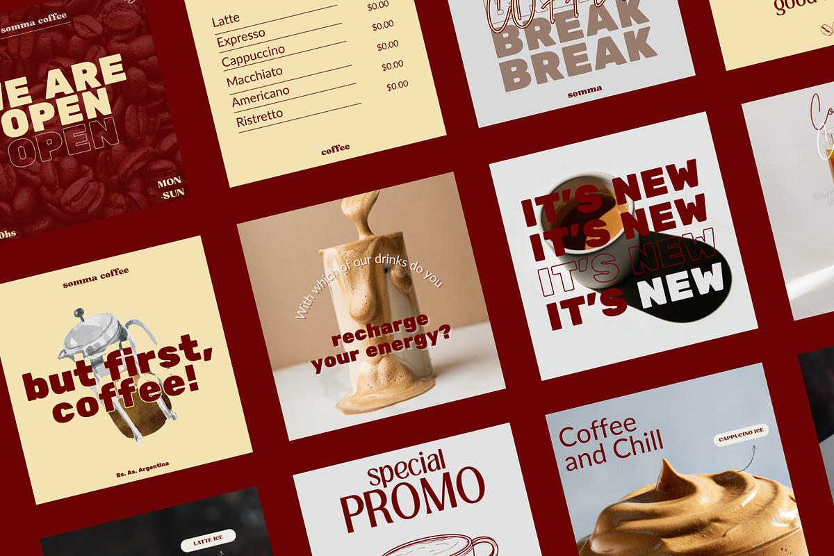 18 Editable Template Canva for Coffe, a Social Media Template by paulapedrazzini (Photo 2 of 8)