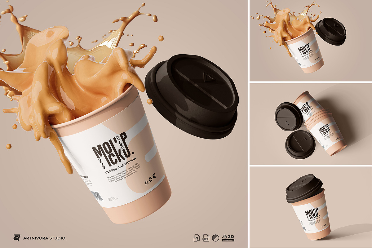 Coffee Cup Mockup Sets, a Cups & Container Mockup by Artnivora.Std (Photo 1 of 4)