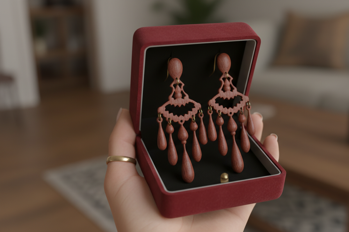 Chandelier Earring Laser Cut Design, an Object Graphic by Amazin_art (Photo 4 of 5)