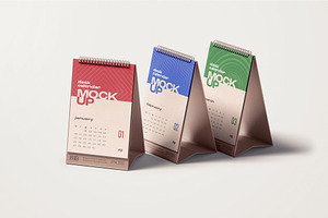 Vertical Desk Calendar Mockup Set