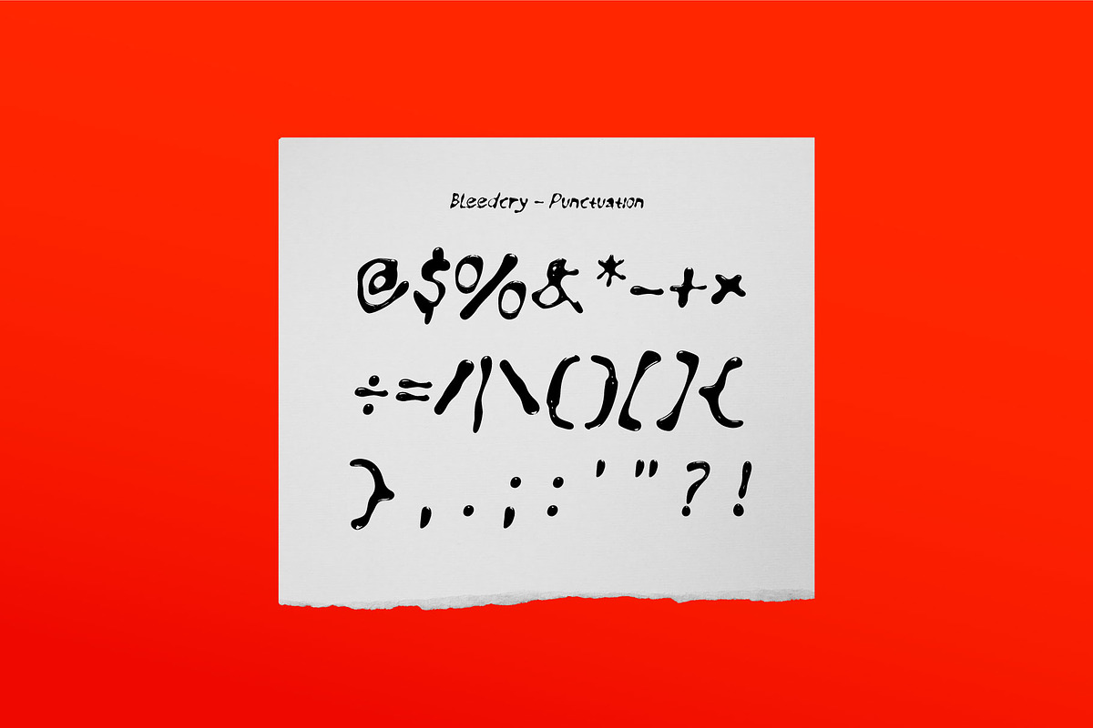 Bleedcry Typeface - Realistic Blood, a Handwritten Font by Drizy (Photo 6 of 9)