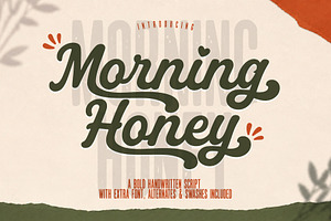 Morning Honey, a Script Font by cocodesign