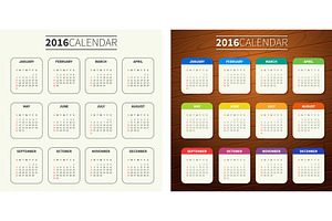 4 Calendar Templates For 2016