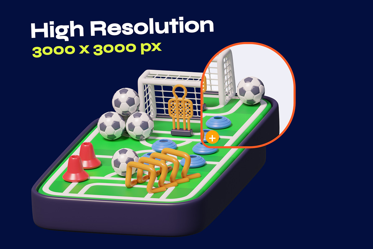 Football & Soccer 3D Icon Pack, an Environmental 3D Model by orenjidesign (Photo 3 of 8)