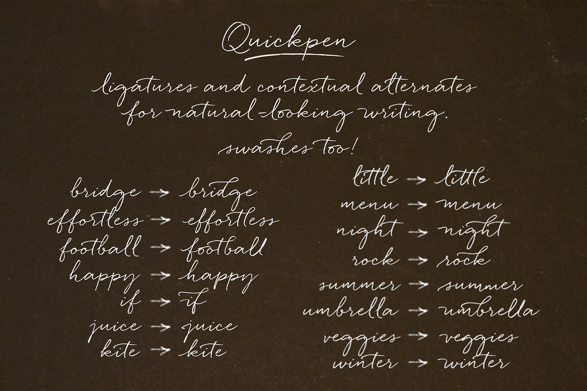 Quickpen Casual Script, a Handwritten Font by Trial by Cupcakes (Photo 4 of 6)