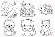 Cute forest animals Clipart, an Illustration by DreamArtGraphic (Thumbnail 6 of 8)