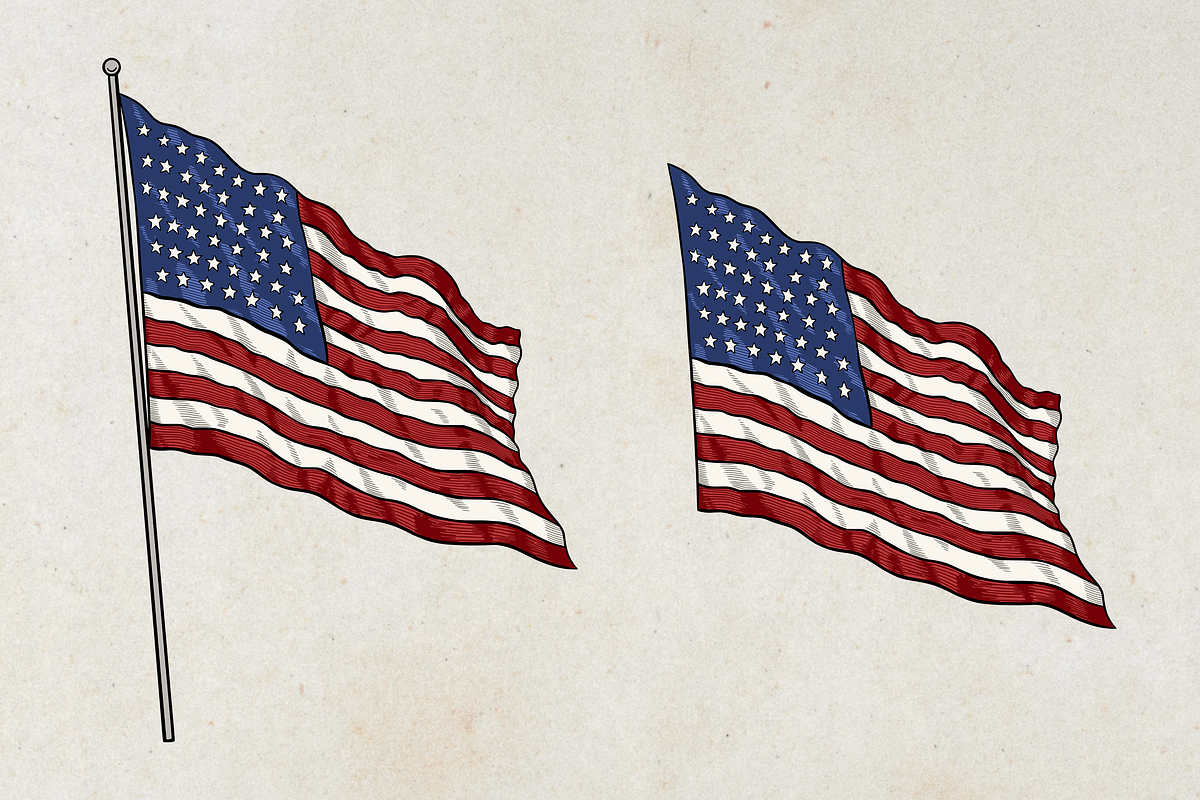 American Flag Vector Set, an Object Illustration by Kusumaillustration (Photo 3 of 7)