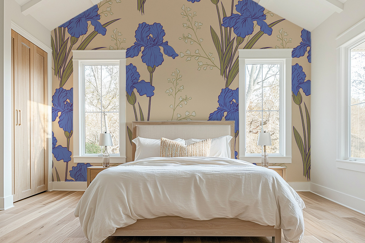 Vintage Blue Irises patterns, a Pattern Graphic by Carpet Tapete Pretzel (Photo 10 of 16)