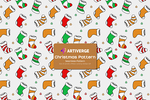 Christmas Socks Icons Pattern Design
