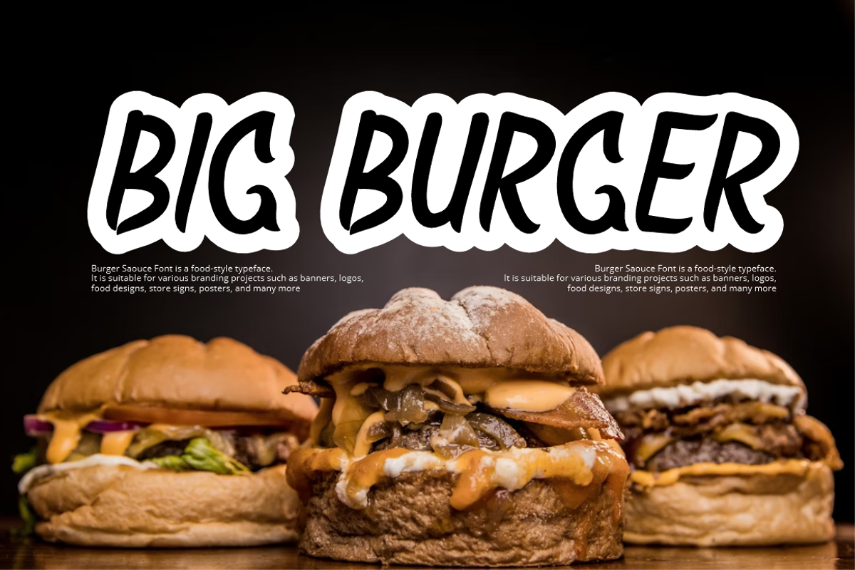 Burger Saouce - Food Font, a Handwritten Font by QR Design Studio (Photo 2 of 7)