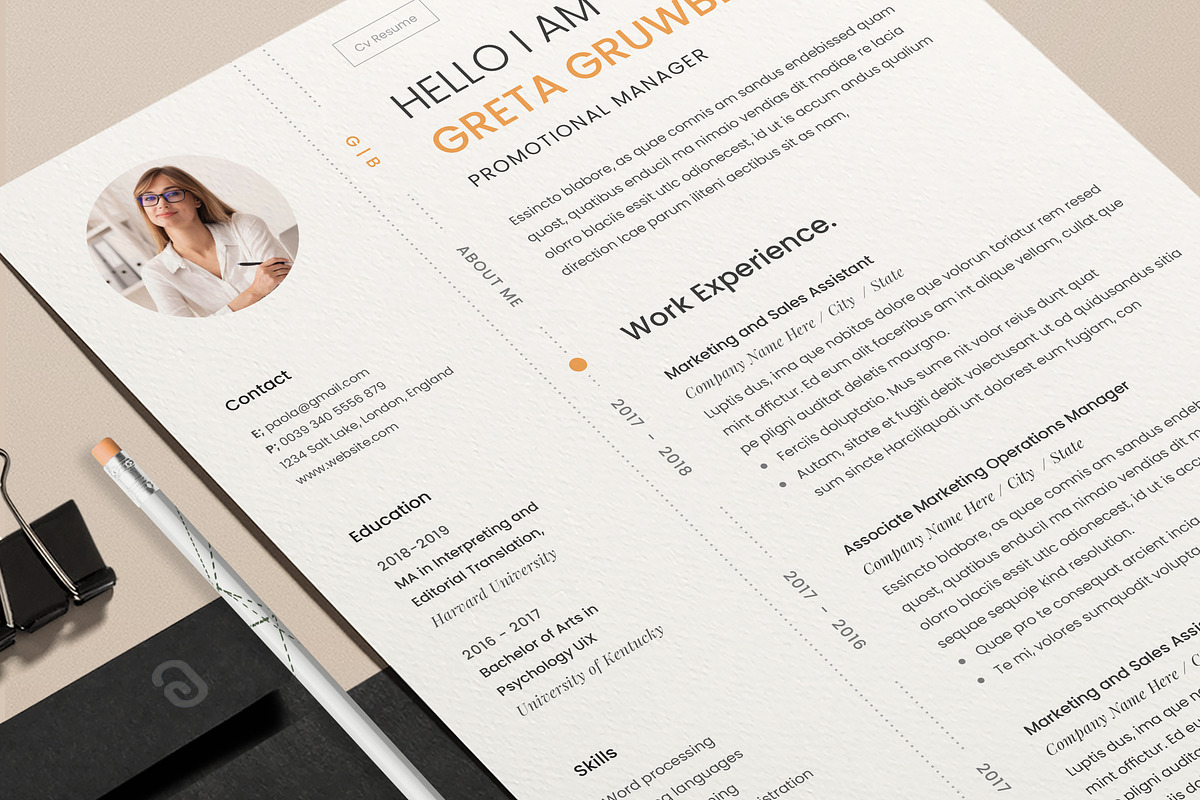 Resume Template Greta, a Resume Template by Estartshop (Photo 6 of 7)