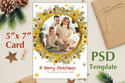 Wreath Photo Card PSD Template, a Card Template by PSD templates and Photos (Thumbnail 1 of 5)