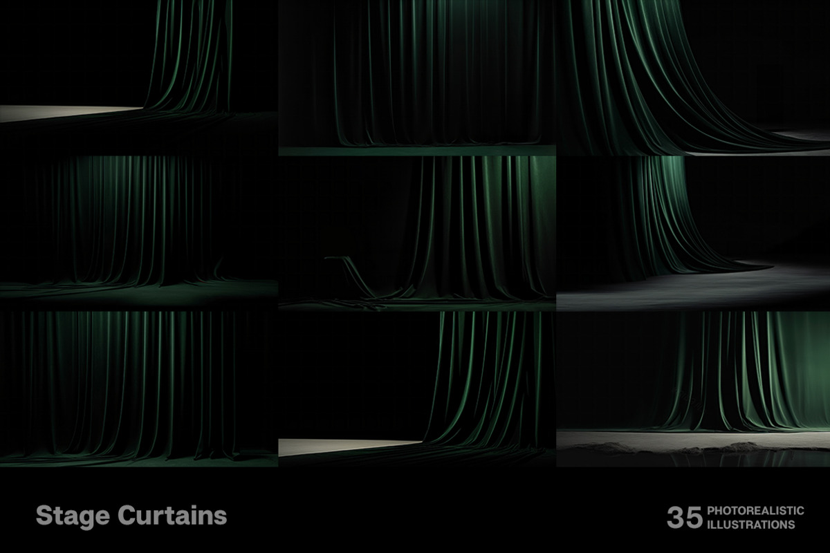 Stage Curtains. Collection, a Decorative Illustration by Handmadefont (Photo 4 of 10)