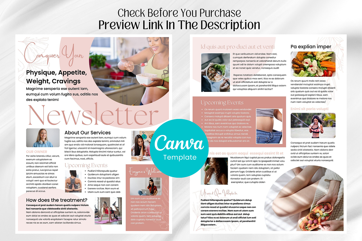 Yoga Class Newsletter Template | Canva preview 2