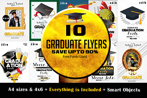 10 Graduate Flyer Bundle Vol.01, a Flyer Template by Design Up