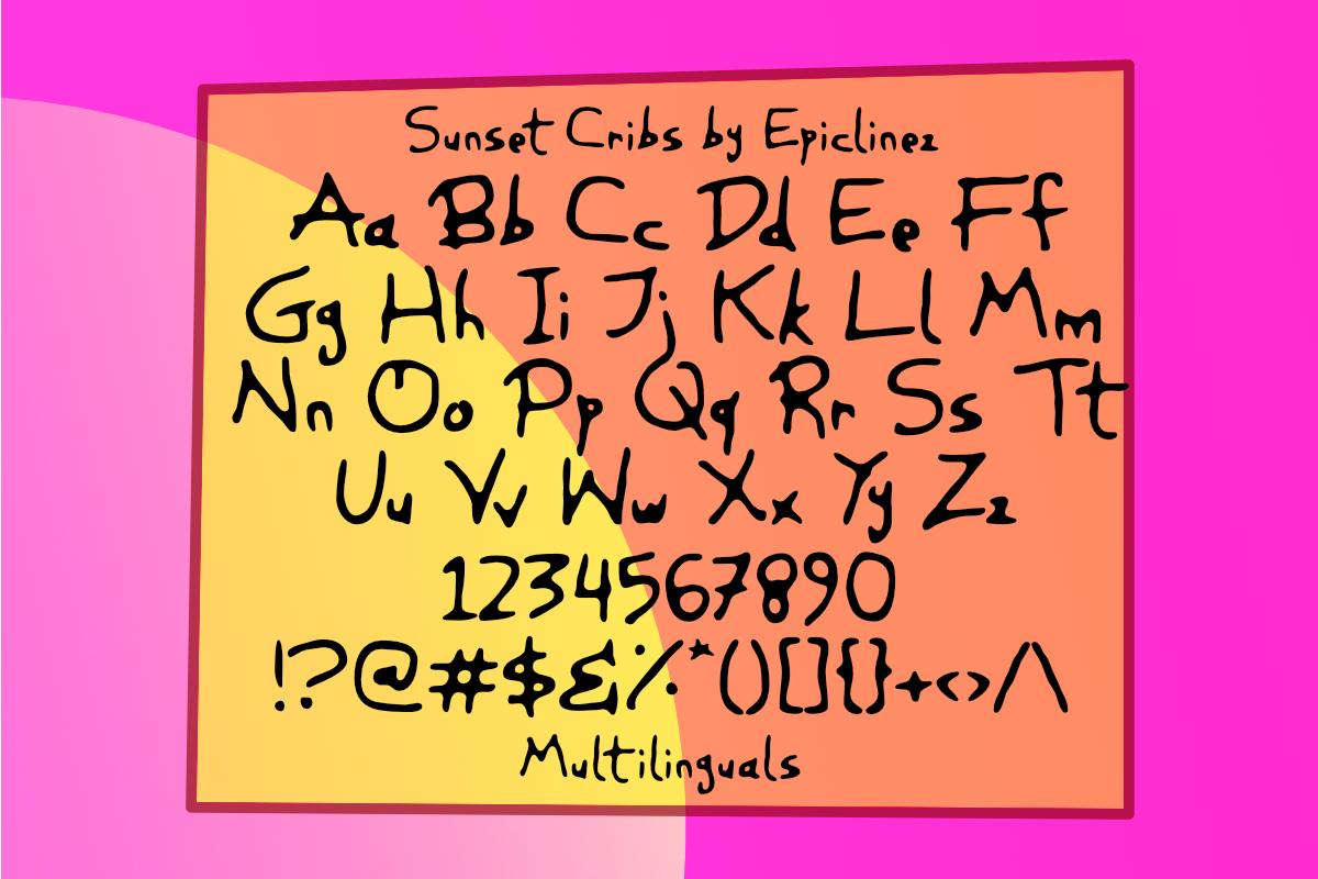 Sunset Cribs | Playful Font, a Handwritten Font by Epiclinez (Photo 5 of 5)