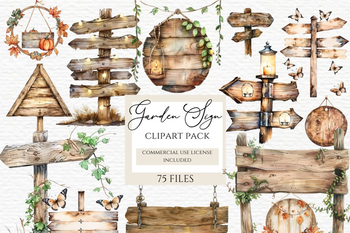Wooden garden sign clipart, an Object Graphic by Invite to Clipart (Photo 1 of 7)