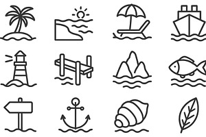 Collection of vector line icons, an Animal Illustration by ZinetroN