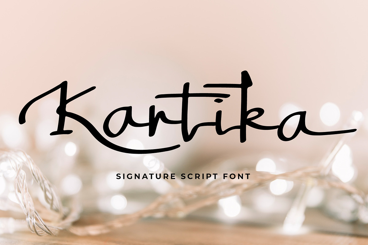 Kartika a Signature Script Font, a Script Font by Dawnside Graphic (Photo 1 of 16)