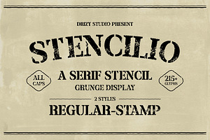 Stencilio Serif Stencil Grunge