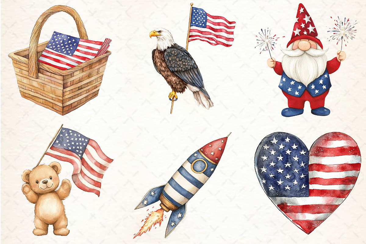 4th of July Clipart, Independence, an Illustration by Libby Wishes (Photo 6 of 7)