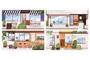 Cafes, restaurants with terraces set, a Food Illustration by Good Studio (Thumbnail 1 of 5)