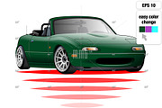 JDM convertible roadster design NA, an Education Illustration by MMG1designs (Thumbnail 2 of 5)