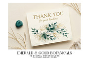 Emerald and Gold Botanicals, a Decorative Illustration by Digital Art Creations (Thumbnail 5 of 5)