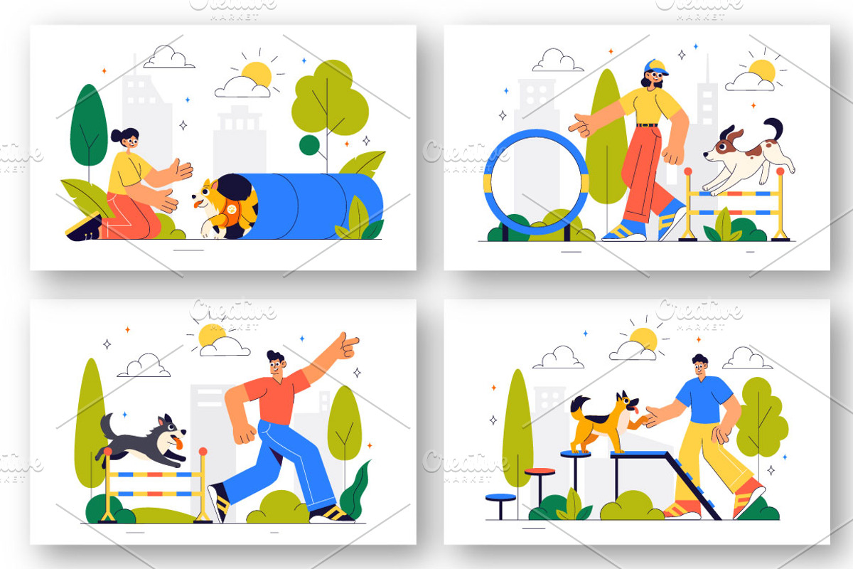 10 Dog Training Illustration, an Animal Illustration by denayunebgt (Photo 3 of 4)