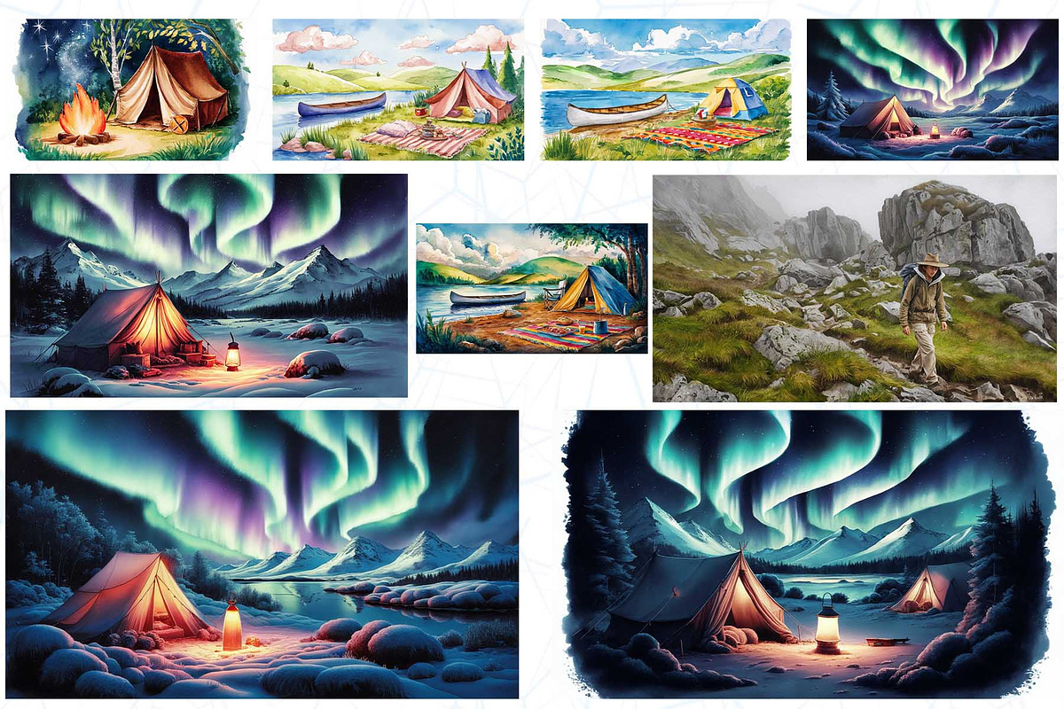 Camping Adventure Background Bundle, a Graphic by Sofia's Fashion (Photo 2 of 2)