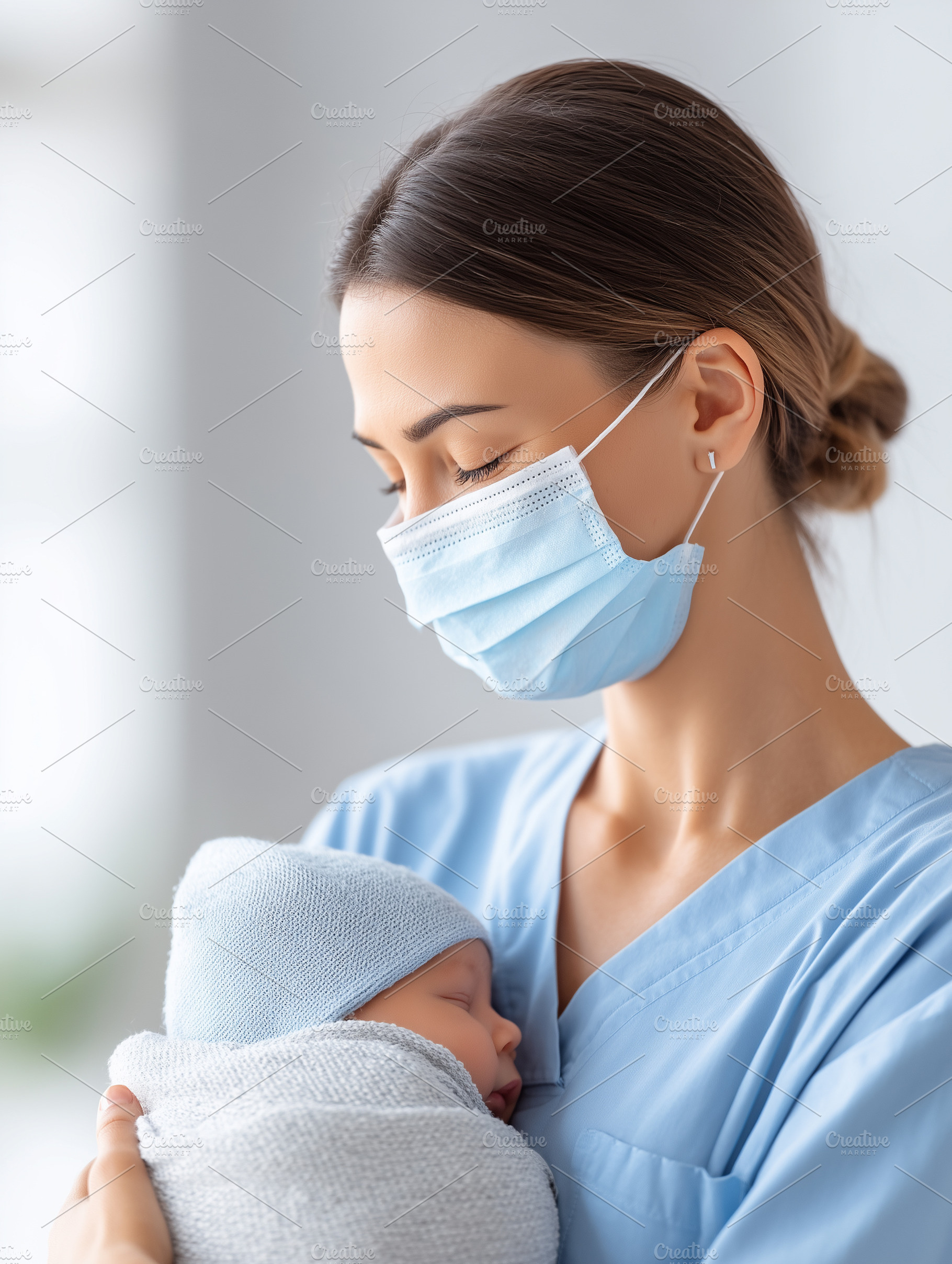 Caring nurse in medical face mask, a Health & Medical Photo by MistyDay
