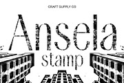 Ansela Stamp, a Sans Serif Font by Craft Supply Co. (Thumbnail 1 of 8)