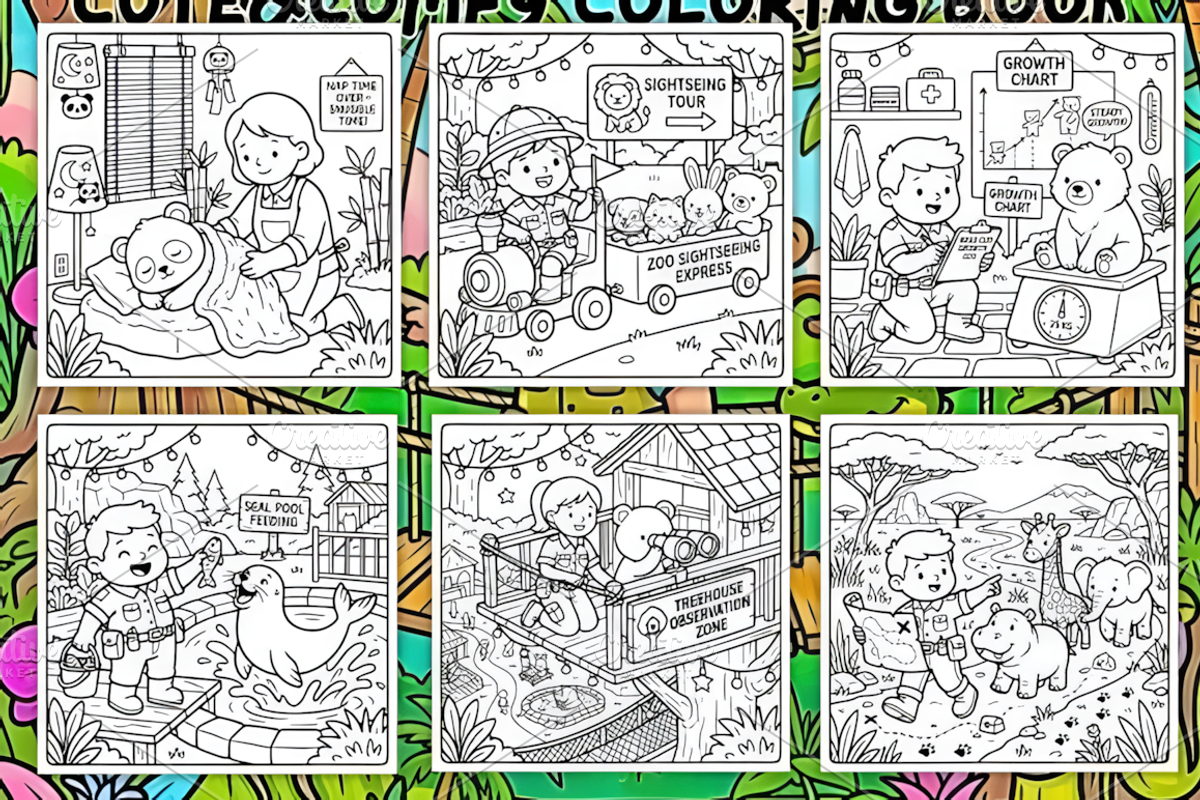 Cozy Zoo Life Cute&Comfy Coloring, a Decorative Illustration by Design Station (Photo 3 of 3)