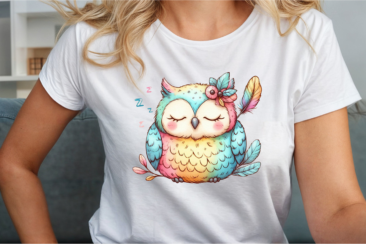 Cute Sleeping Baby Owl Clipart, an Illustration by Sublimation Artist (Photo 5 of 9)