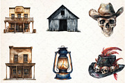 Watercolor Western Gothic Clipart, a Graphic by Libby Wishes (Thumbnail 3 of 4)