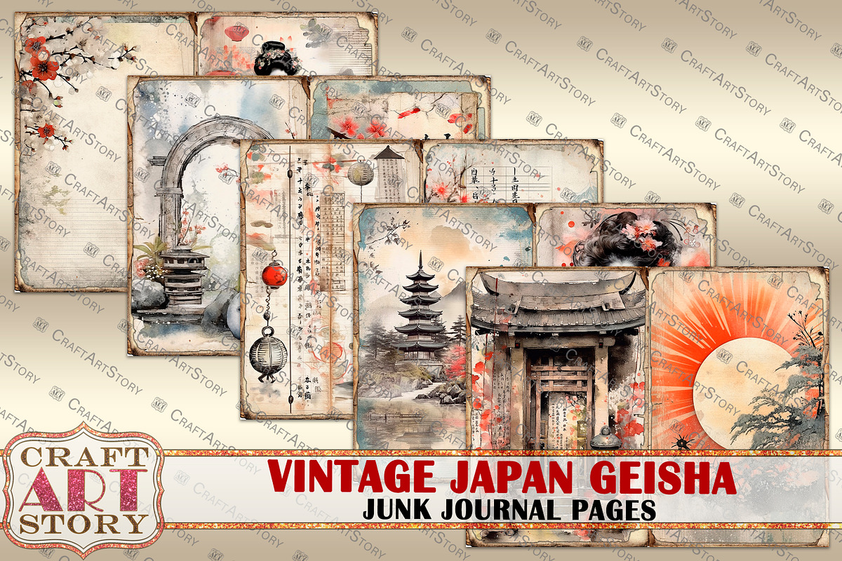 Japan Geisha Junk Journal picture, a Person Illustration by CraftArtStory (Photo 2 of 5)