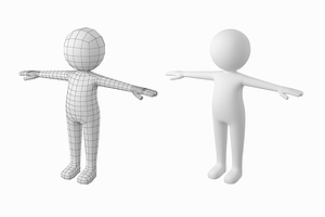 Stylized Stickman In T-Pose