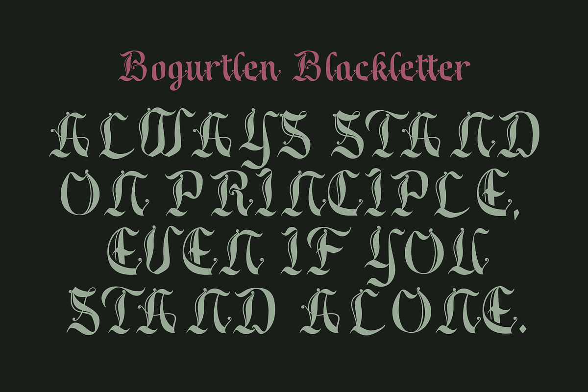 Bogurtlen Blackletter, a Blackletter Font by TypeClassHeroes (Photo 4 of 10)