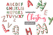 Watercolor Christmas donut alphabet, an Illustration by yulia.sukhanova (Thumbnail 1 of 3)