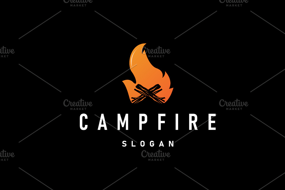 Design wood and fire logo campfire, a Branding & Logo Template by Maylianaw28