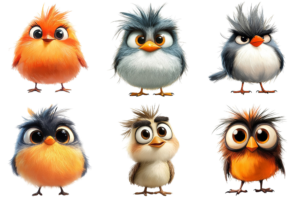 Fluffy Birds Clipart Bundle, an Illustration by Pixels.Craft (Photo 3 of 8)