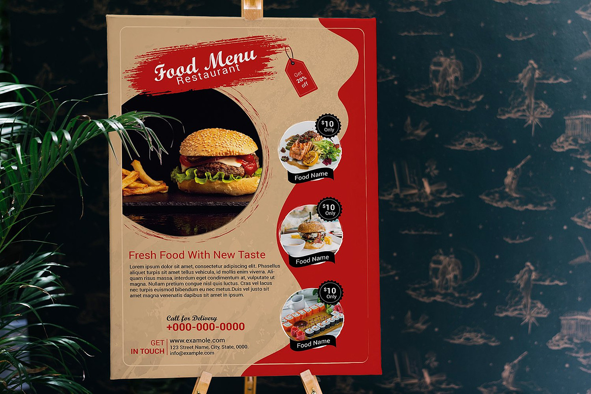 Restaurant Flyer Template, a Flyer Template by retrographix (Photo 3 of 3)