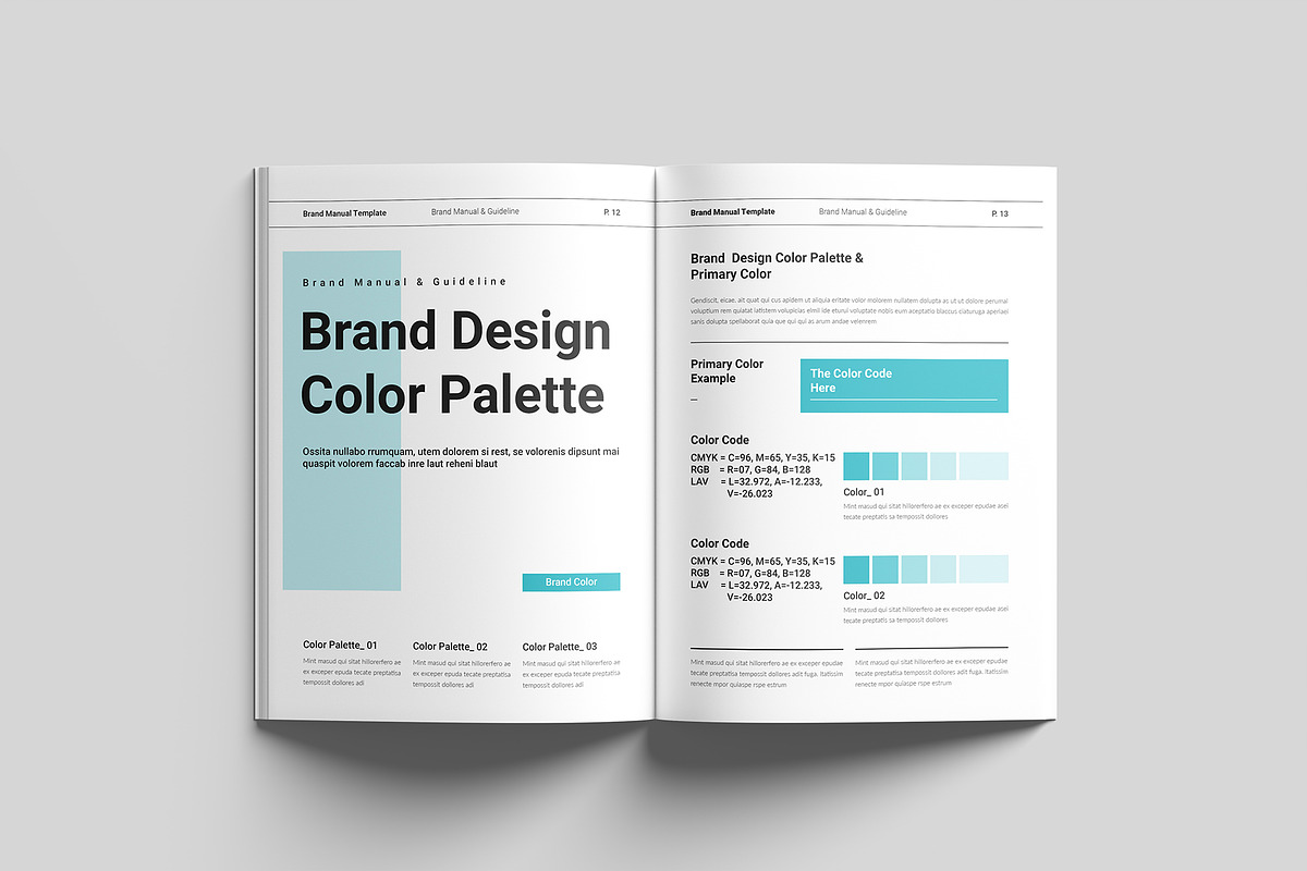 Brand Manual Template, a Brochure Template by GoldenGrid Studio (Photo 6 of 12)
