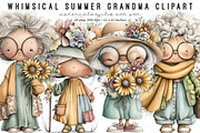 Whimsical summer grandma clipart, an Illustration by SinaCreation (Thumbnail 1 of 8)