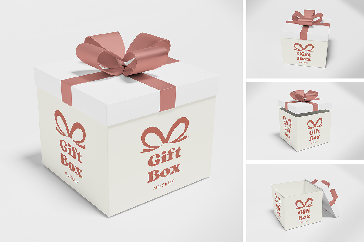 Gift Box Mockup, a Packaging Mockup by Twins_studio (Photo 1 of 5)