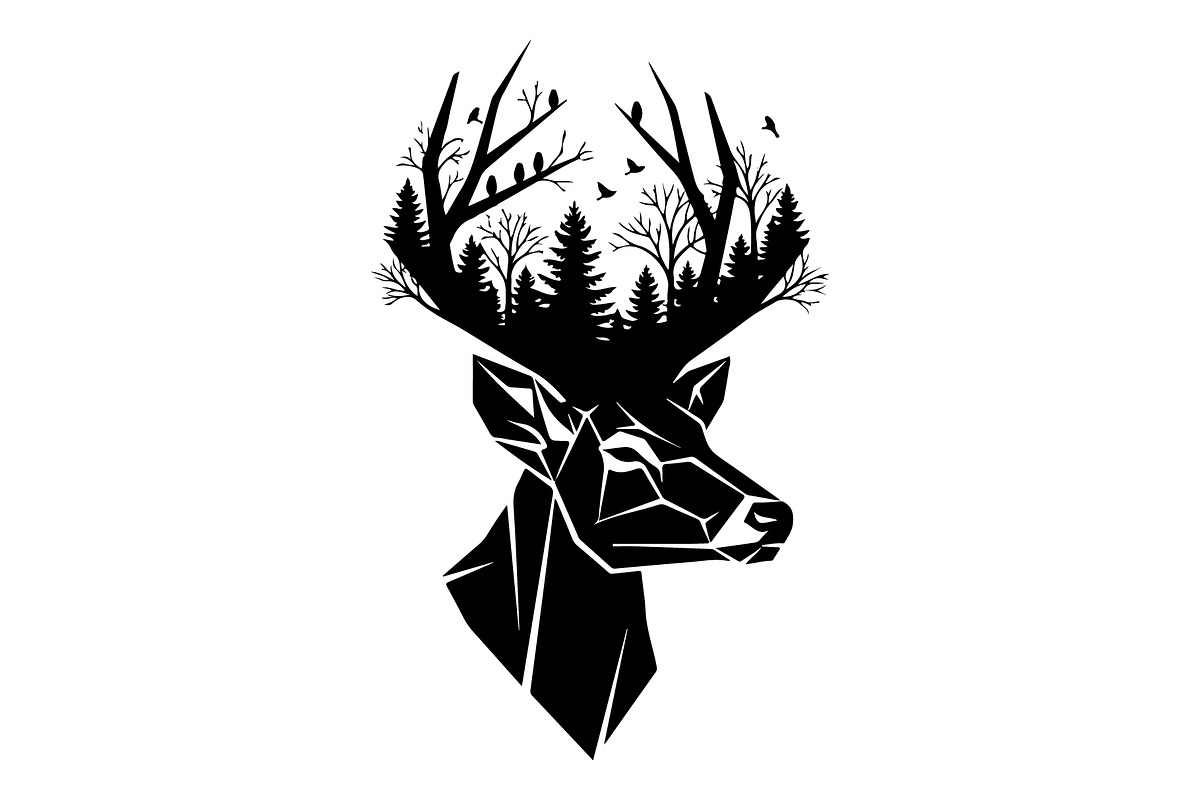 Deer Antler Silhouette Bundle, an Object Illustration by yasushie (Photo 6 of 31)